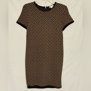 Weston Geometric Black and Brown Short Sleeve Mini Dress Size Small